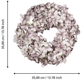 Eglo 428207 - Corona di fiori artificiali SOLVANG diametro 35 cm viola