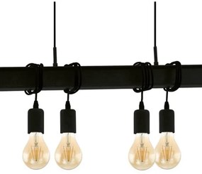 Eglo 43712 - Lampadario a sospensione con filo TOWNSHEND 6xE27/60W/230V nero