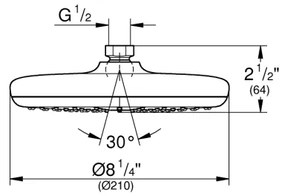 GROHE 26410000 - TEMPESTA 210 mm Soffione doccia, cromato lucido