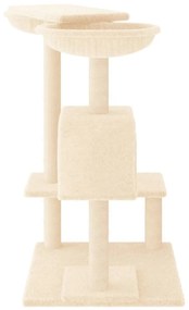 Albero per gatti con tiragraffi crema 82 cm