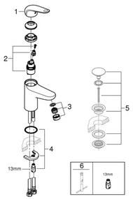 GROHE 24317001 - Miscelatore lavabo SWIFT 162 mm, cromo lucido