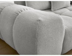 Divano angolare grigio chiaro allungabile e con contenitore (penisola a destra/a L) con rivestimento in ciniglia Everest – Bobochic Paris