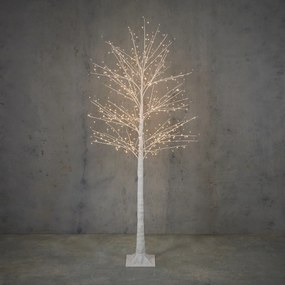 Albero di Natale luminoso da terra bianco 180 cm con LED e timer IP44 - Ki