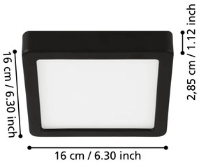 Eglo 900643 - Plafoniera da bagno LED FUEVA LED/11W/230V IP44 nero