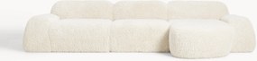 Divano angolare componibile 4 posti in teddy Wolke