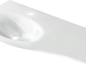 Lavabo a incasso rettangolare Sting L 104 x H 1.5 x P 52 cm in vetro bianco