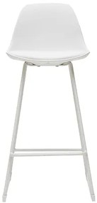 Set di 2 sgabelli da bar design bianchi piedi metallo FRANZ