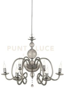 Lampadario vivaldi 6 luci fume' cromo attacco e14 d.75cm