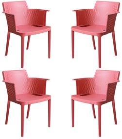 MAKKA - poltrona da esterno ed interno in plastica set da 4