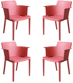 MAKKA - poltrona da esterno ed interno in plastica set da 4