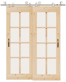 Kit Binari Porta Scorrevole 183 Cm Acciaio Inossidabile Argento /