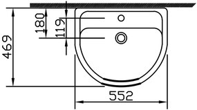 New Line Nd2 Lavabo Senza Colonna In Porcellana Bianco