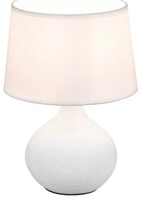 Lampada da tavolo in ceramica bianca e tessuto, altezza 29 cm Martin - Trio