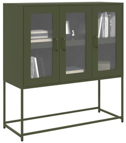 Credenza Verde Oliva 100,5x39x107 Cm Acciaio Laminato A Freddo /