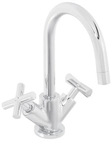 Rubinetto per lavabo a canna media Nosu cromato lucido SENSEA H 26 cm