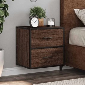 Comodini A Muro 2 Pz Rovere Marrone 40x31x39,5 Cm /