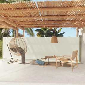 Tenda da Sole Laterale Retrattile per Patio 160x600 cm Crema