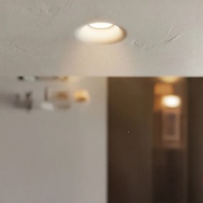 Portafaretto Rotondo Ø130x55mm GU10 in Gesso Pitturabile