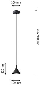 Lampadario a sospensione con filo ETNA 1xGX53/15W/230V nero