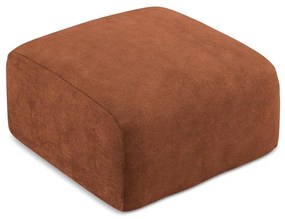 Poggiapiedi color terracotta con rivestimento in ciniglia Leila – Makamii