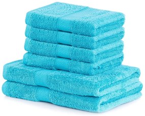 Set di asciugamani per viso e corpo tipo terry blu in misto bambù 6 pz Bamby – DecoKing