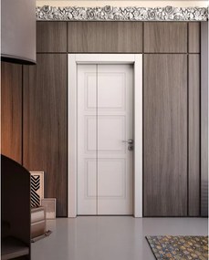 Porta interna pieghevole a libro asimmetrica Belfast in legno laccato colore bianco, L 70 x H 210 cm, apertura a sinistra