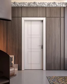 Porta pieghevole a libro asimmetrica Belfast bianco L 70 x H 210 cm sinistra