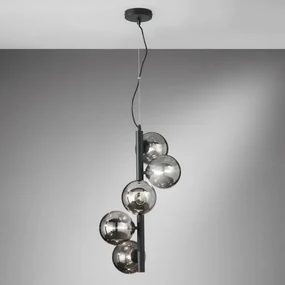Lampadario Glamour Honey nero paralume nero 5x G9 Ø36.1cm LUCE AMBIENTE DESIGN