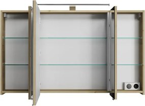 Specchio Contenitore Con Illuminazione Cassca PELIPAL legno caldo L 120 x H 70 x P 17 cm