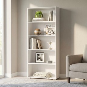 MADDIE - libreria cinque ripiani moderno minimal in legno