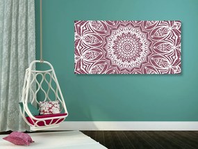 Quadro su tela – Mandala armonia su sfondo rosa