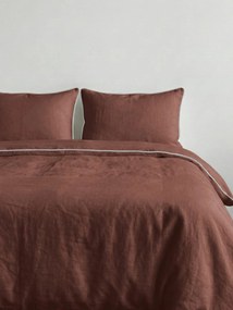 Set di 2 biancheria da letto in lino Chocolate White