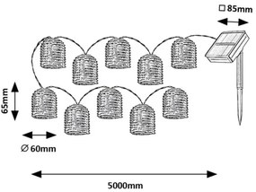 Rabalux 77047 - Catena solare LED RUPIT 10xLED/0,6W/1,2V IP44