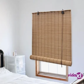 vidaXL Tenda Avvolgibile in Bambù 80x220 cm Marrone