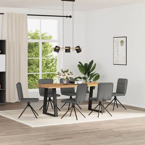 Sedie Da Pranzo 6 Pz Grigio Scuro İn Tessuto /