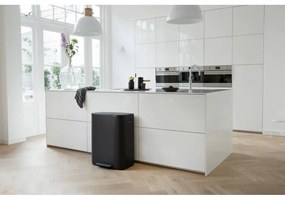Bidone in acciaio nero opaco per raccolta differenziata 60 l Bo - Brabantia