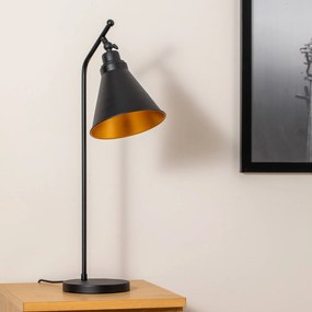 Opviq Lampada da tavolo Sivani MR-608, nero/oro, metallo, altezza 50 cm