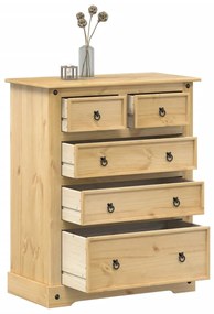 Cassettiera Corona 92x48x114 Cm İn Legno Massello Di Pino /