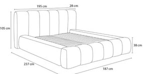 Letto matrimoniale imbottito beige contenitore e rete inclusi 140x190 cm Denali - Bobochic Paris