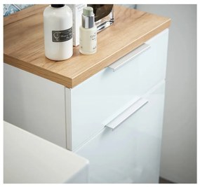 Mobile da bagno basso in rovere bianco naturale 39x86 cm Pescara - Germania