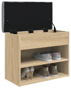 Panca porta scarpe rovere sonoma 62x32x50 cm legno multistrato