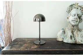 Lampada da tavolo LED grigio scuro con paralume in metallo con telecomando (altezza totale 30 cm) Tim – Sirius