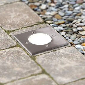 Lampada LED segnapasso MIVO LED/3W/230V 12x12 cm IP67 cromo opaco