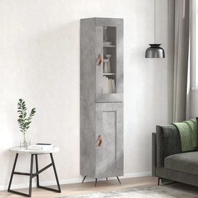Credenza Grigio Cemento 34,5x34x180 Cm İn Legno Multistrato /