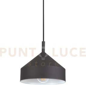 Yurta lampadario sospeso 1 luce attacco e27 nero 21cm in metallo