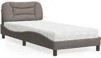 Letto con Materasso Tortora 90x200 cm in Tessuto 3208510