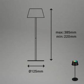Brilo - Lampada da tavolo ricaricabile LED RGB a sfioramento KIKI LED/2,6W/5V IP44 2600 mAh nera