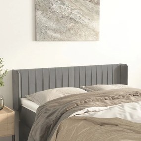 Testiera Ad Orecchio Grigio Chiaro 147x16x78/88 Cm İn Velluto /