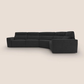 Clark Divano modulare angolare REVERSIBILE con opzione relax elettrico in tessuto smacchiabile impermeabile T17