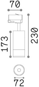 Proiettore Cilindrico On-Off Eos Alluminio-Plastiche Nero Led 25W 3000K